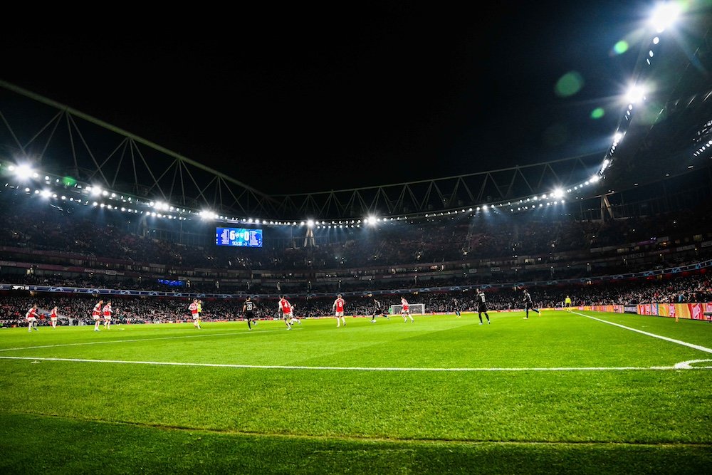 Emirates Stadium är Englands femte största fotbollsarena