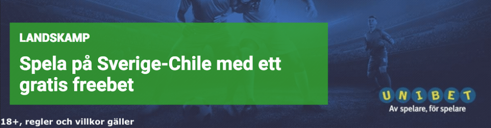 Unibet gratisspel Sverige Chile 2018 erbjudande