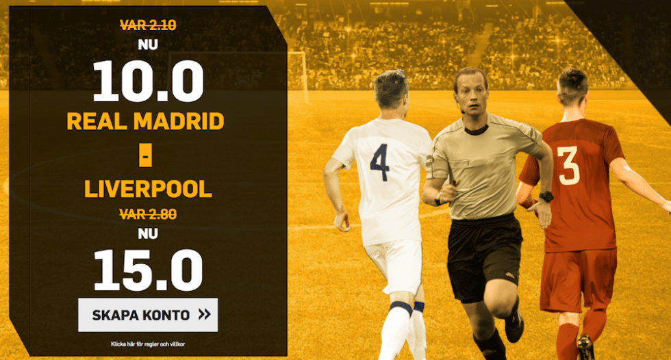 Bäst odds Champions League - Real Madrid - Liverpool - CL Final 2018!