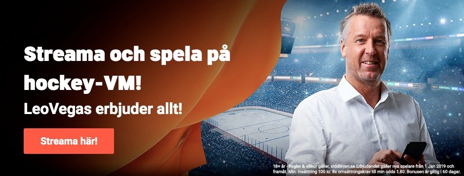 Streama Hockey VM gratis: Leovegas erbjuder Hockey VM 2019 stream gratis