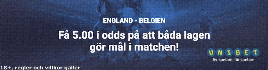 England Belgien odds tips mål: få 5.00 i odds på båda lagen att göra mål!