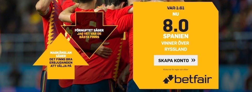 Speltips Spanien Ryssland - odds tips Spanien Ryssland, Fotbolls VM 2018!