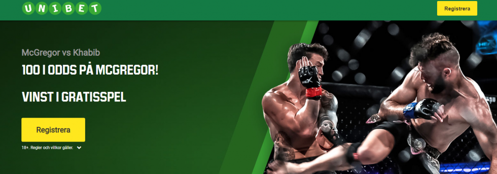 McGregor Khabib TV kanal UFC 229 - 100 ggr pengarna på Conor McGregor hos Unibet!