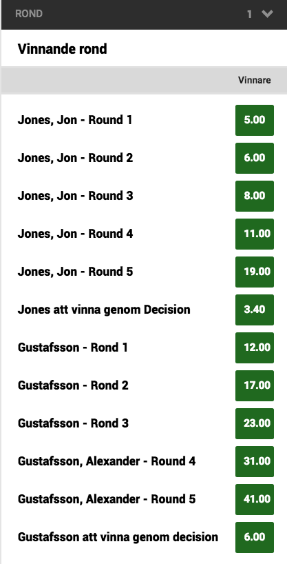 Speltips Gustafsson vs Jones UFC 232