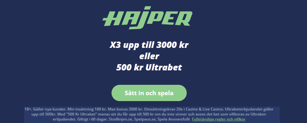 Hajper Ultrabet odds bonus